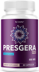 LIVORKA Presgera Pro Capsules bottle on white surface for daily wellness.