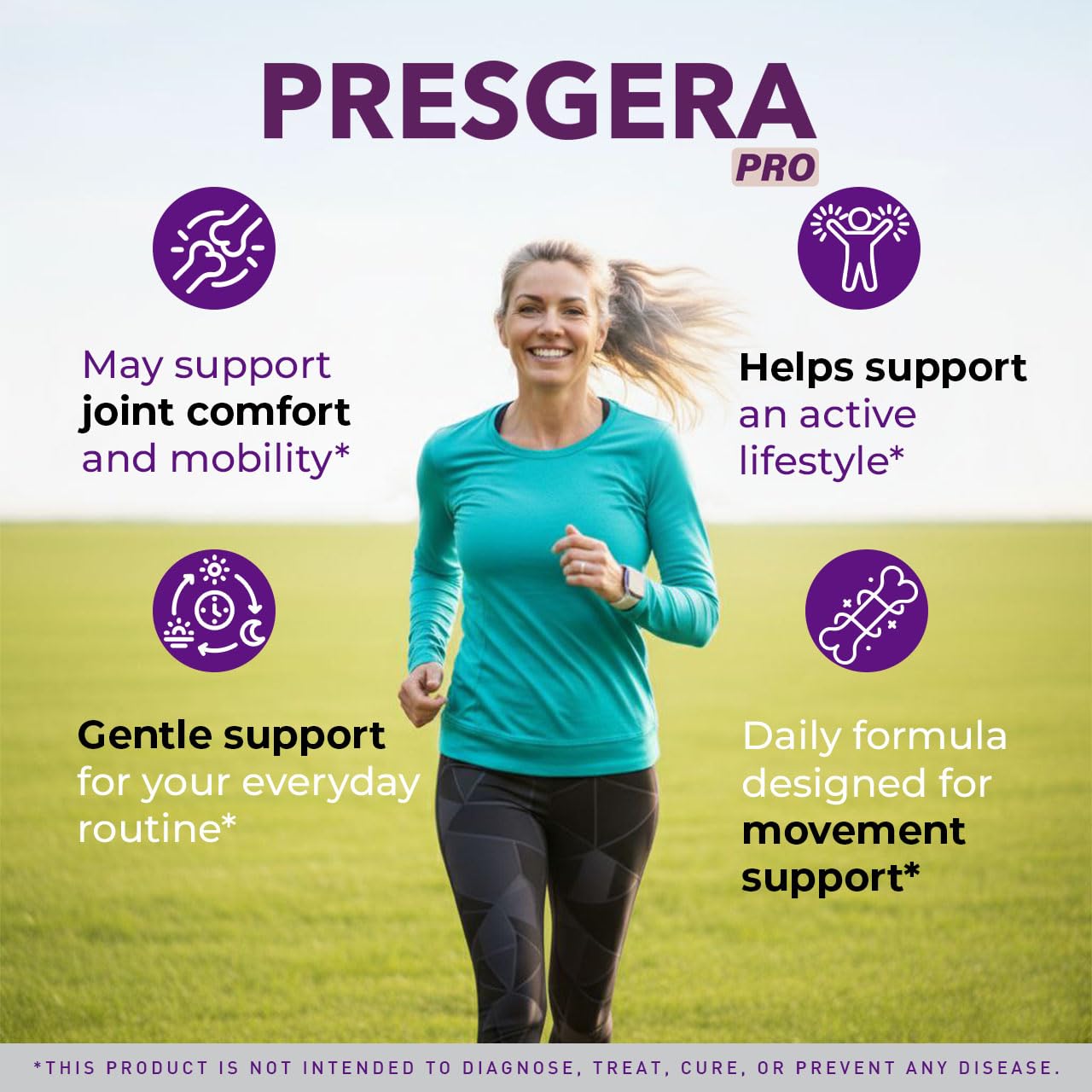 LIVORKA Presgera Pro Capsules label close-up highlighting natural ingredients.