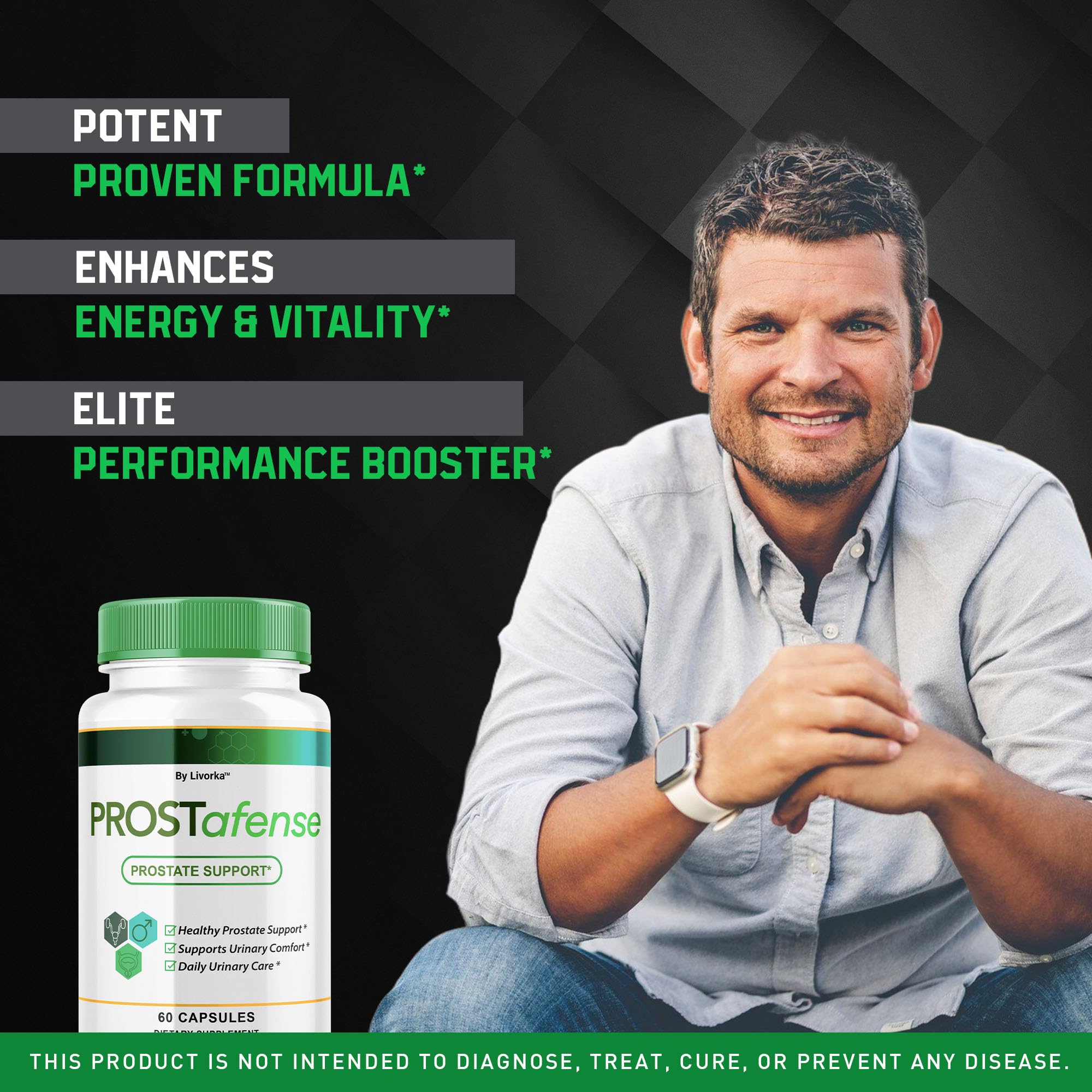 LIVORKA Prostafence maximum-strength bottle showcases premium daily routine.