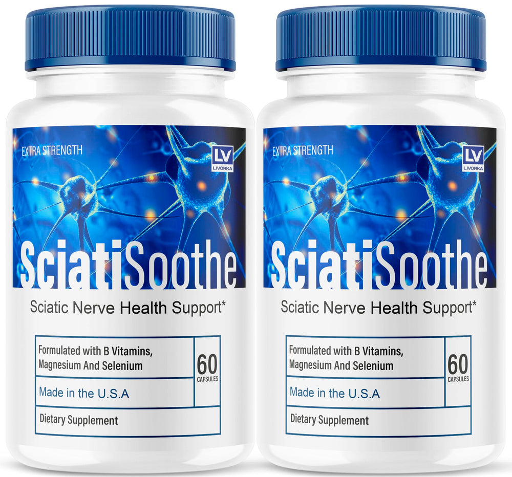 Livorka SciatiSoothe capsules bottle for natural wellness support.