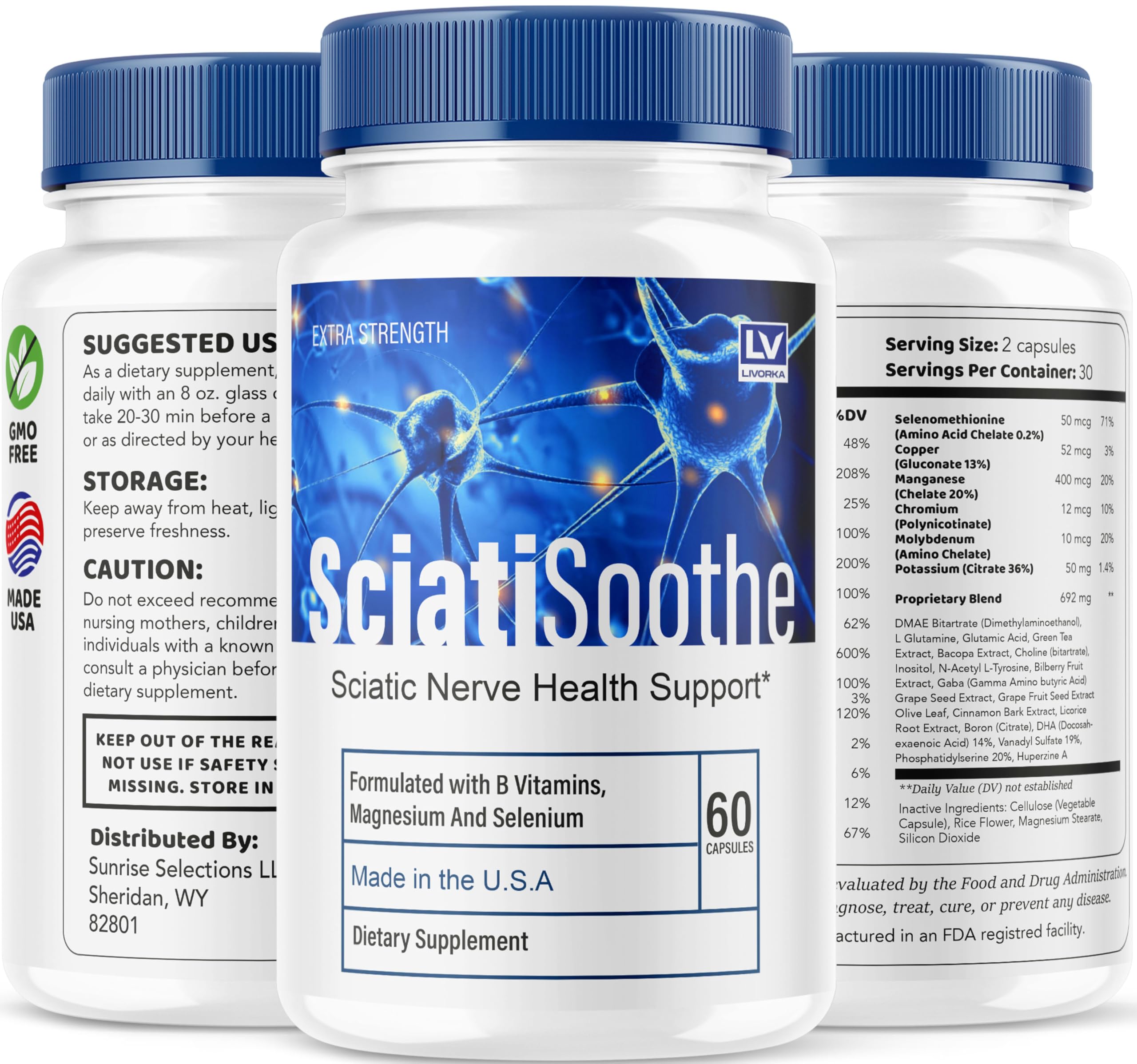 Lifestyle shot of a user taking SciatiSoothe for daily wellness.