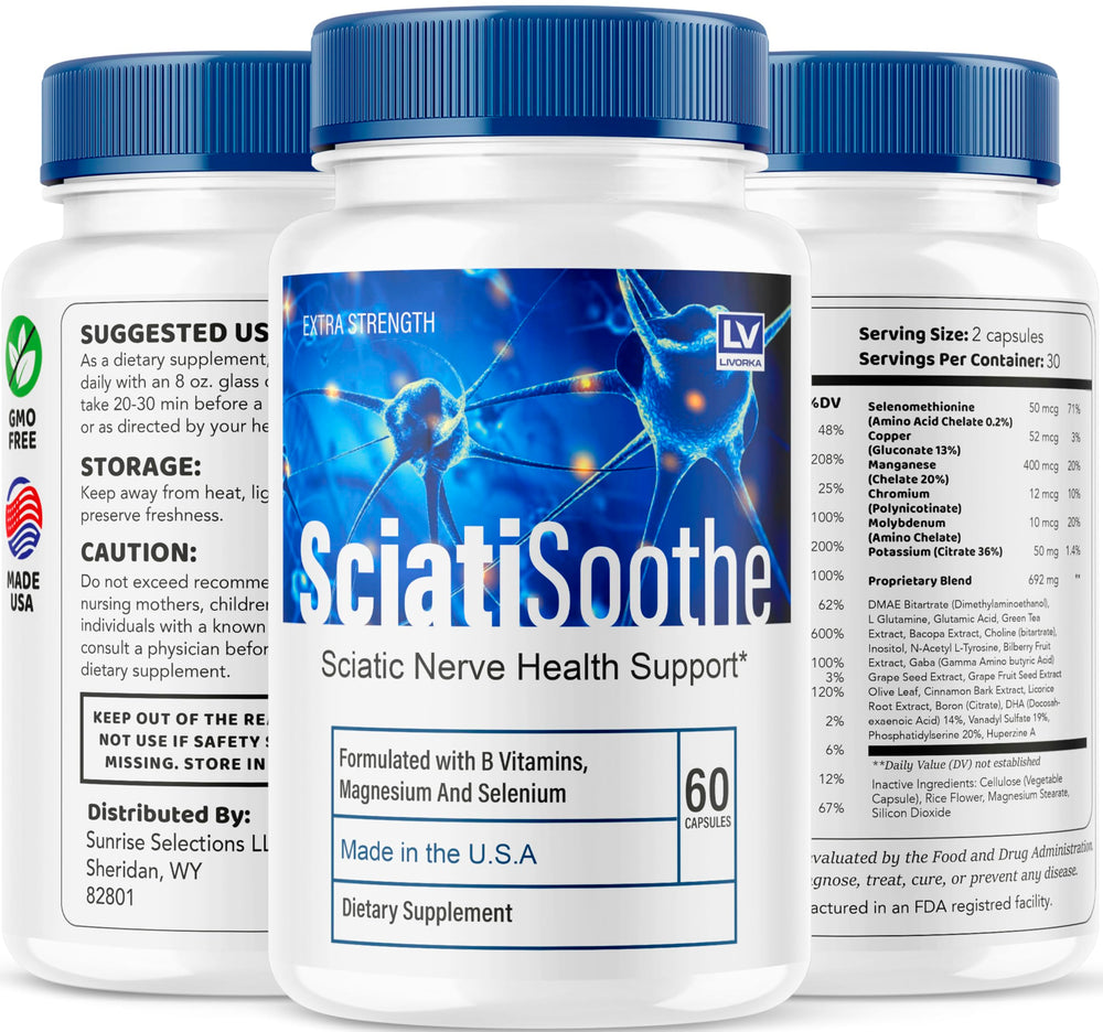 Lifestyle shot of a user taking SciatiSoothe for daily wellness.