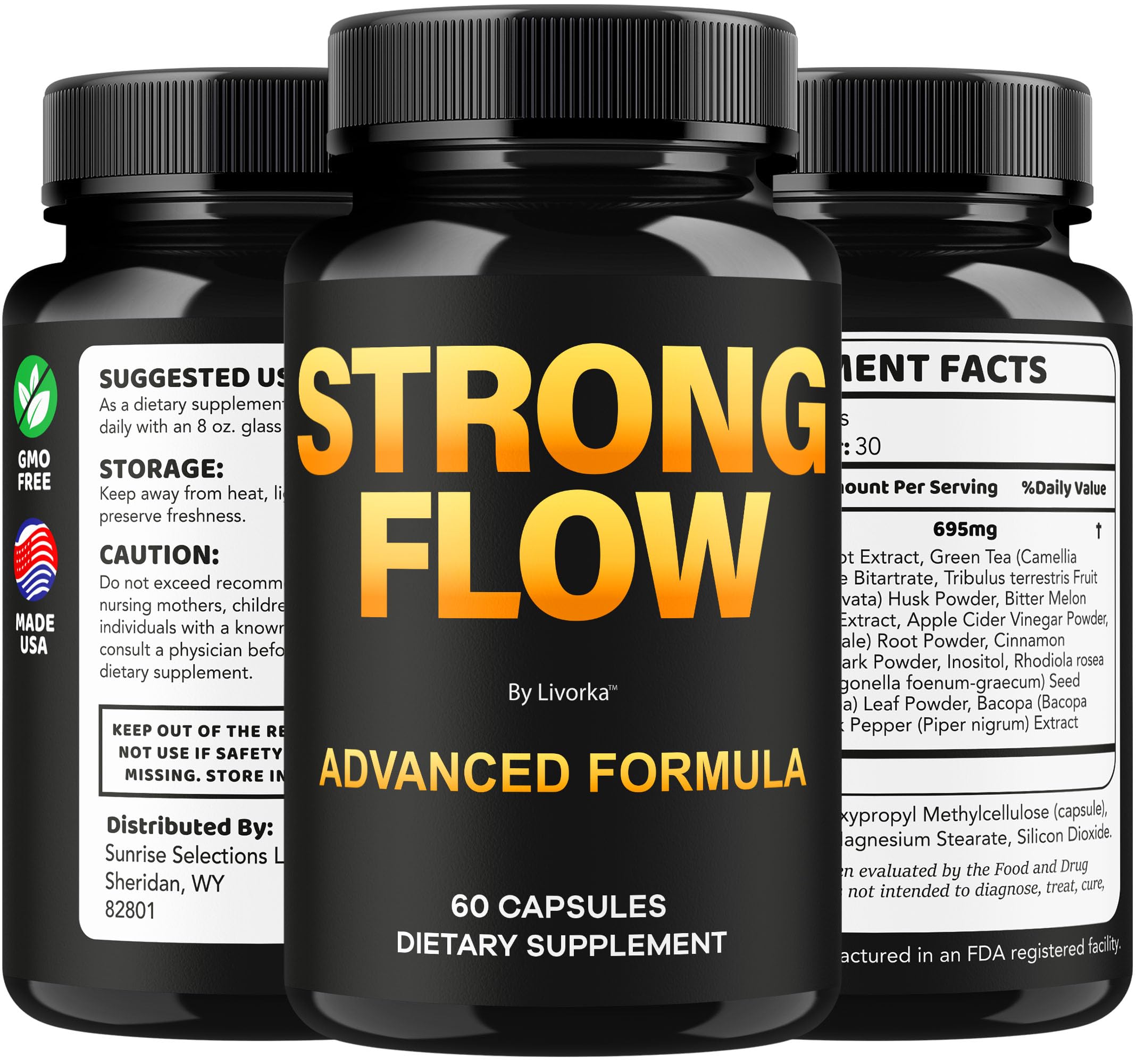 LIVORKA Strong Flow Capsules display box for a month-long supply
