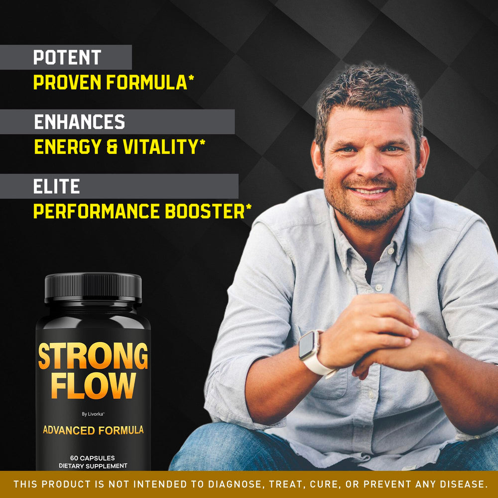 LIVORKA Strong Flow Capsules packaging back with ingredient highlights