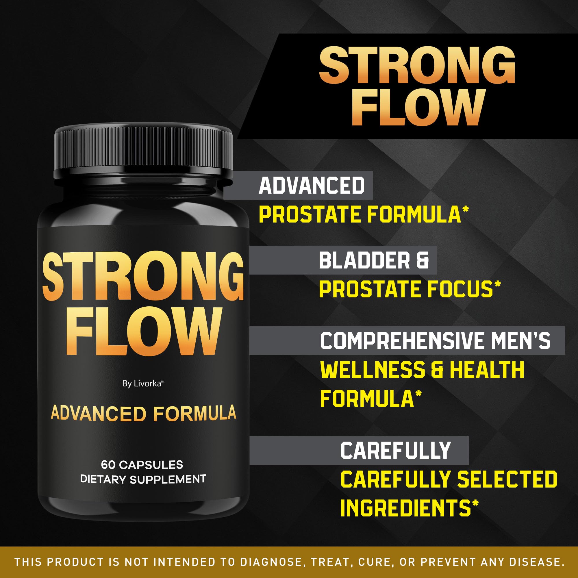 LIVORKA Strong Flow Capsules packaging front shows premium vitality focus