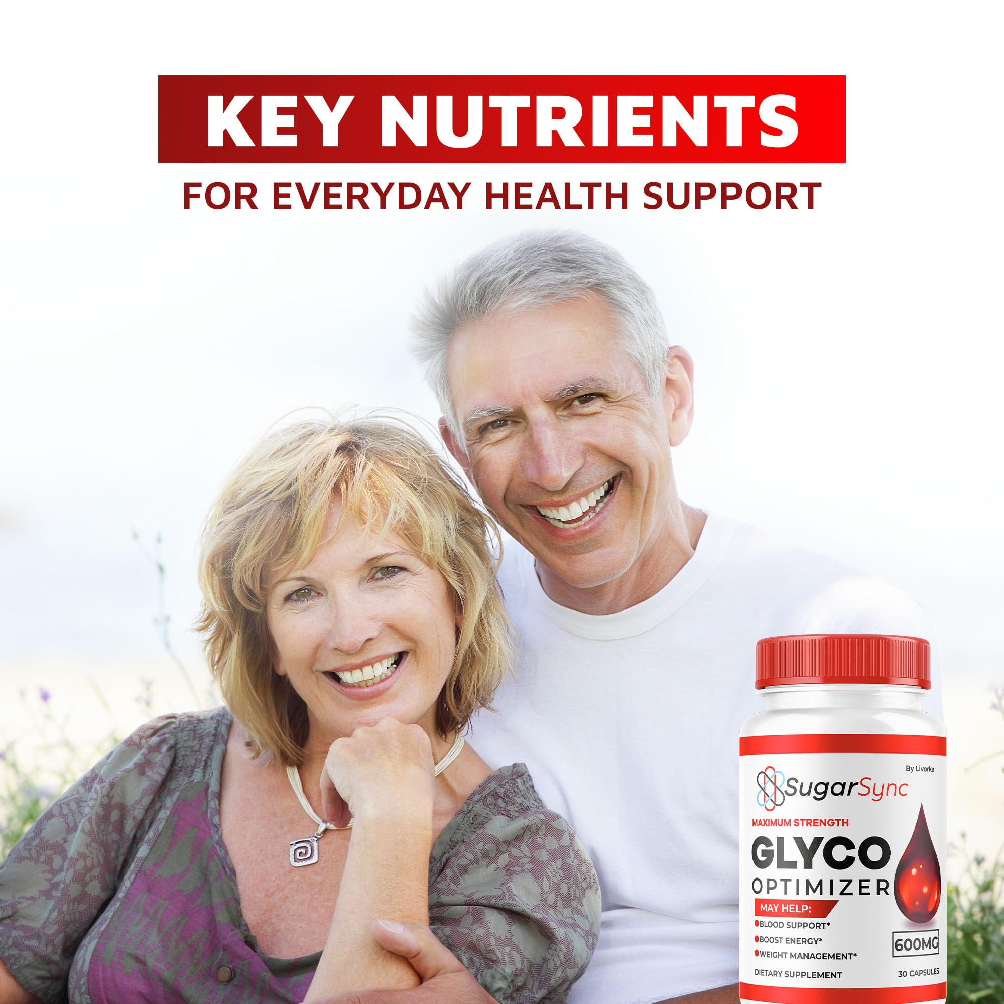 LIVORKA Sugar Sync Glyco capsules label close-up, vegan and non-GMO.