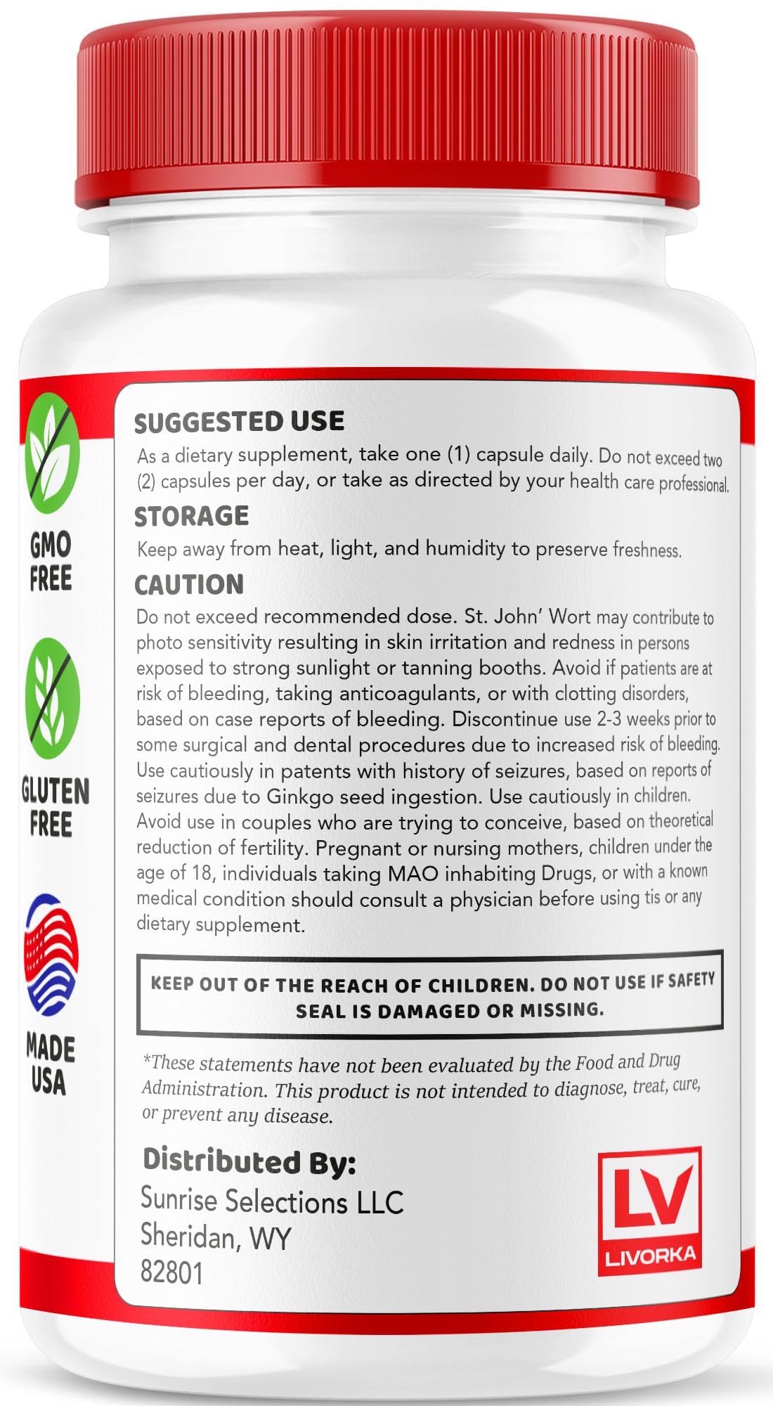 LIVORKA Sugar Sync Glyco GMP-certified facility badge on packaging.