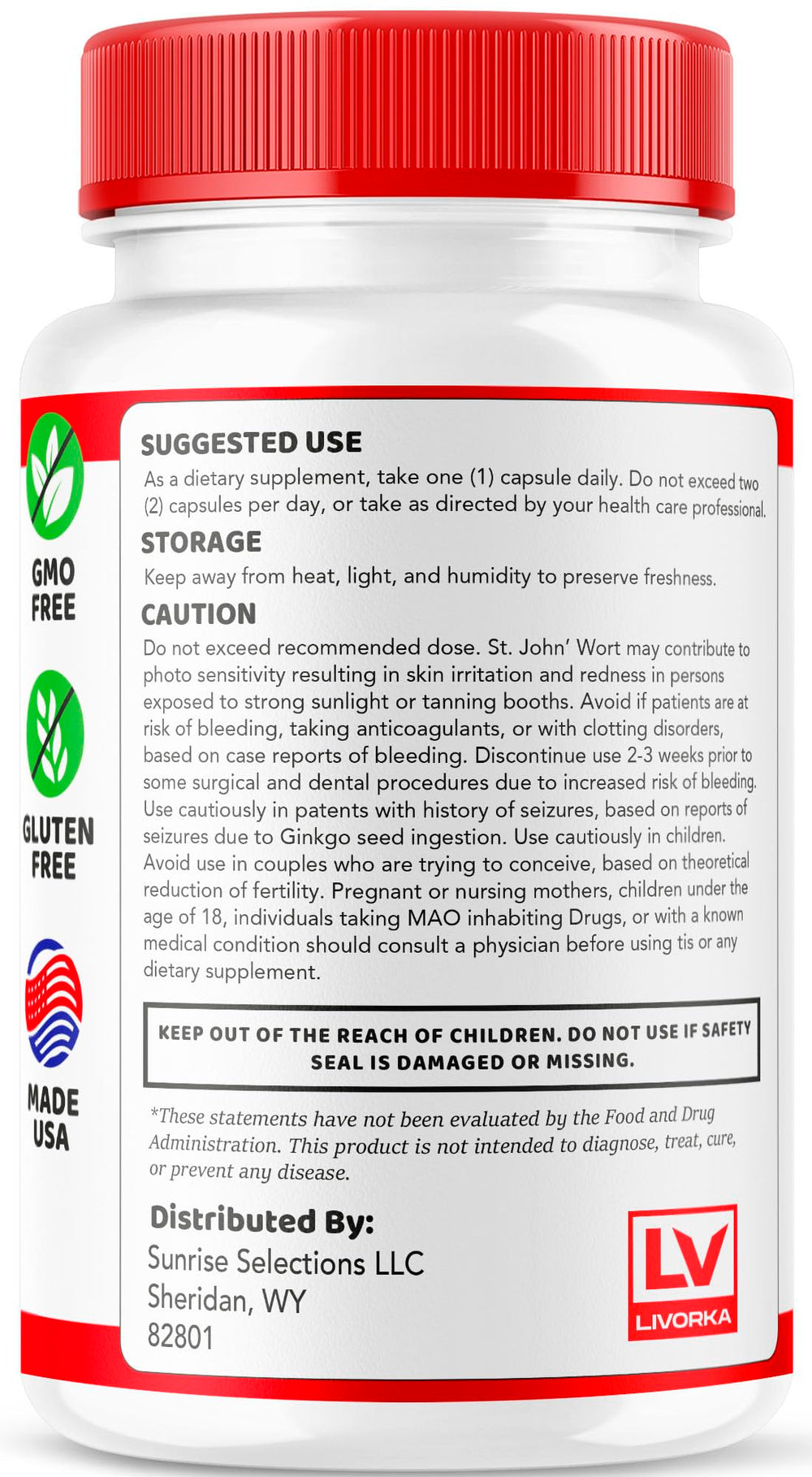 LIVORKA Sugar Sync Glyco GMP-certified facility badge on packaging.