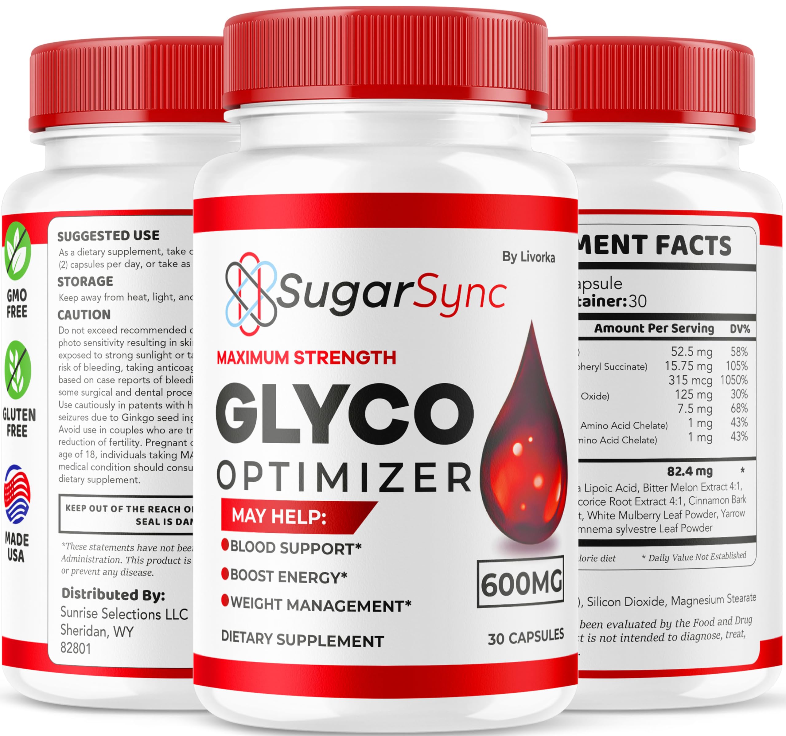 LIVORKA Sugar Sync Glyco on a kitchen counter ready for daily use.