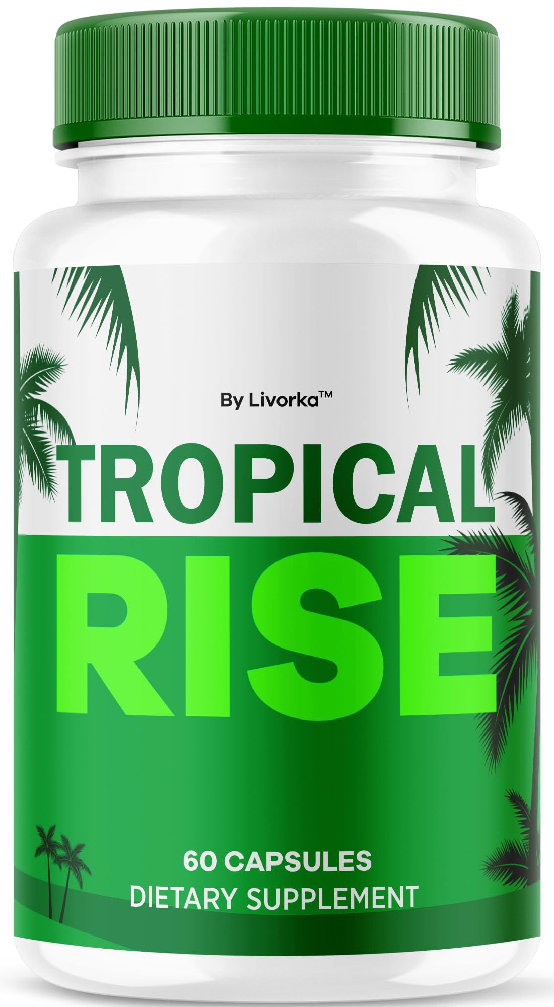 LIVORKA Tropical Rise for Men bottle front showing the product name and design for daily energy support
