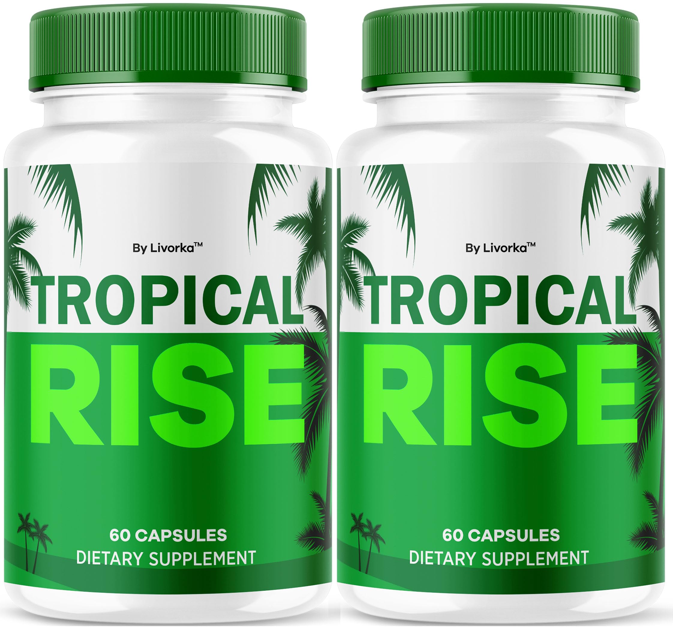 LIVORKA Tropical Rise bottle front showing branding for daily energy support.