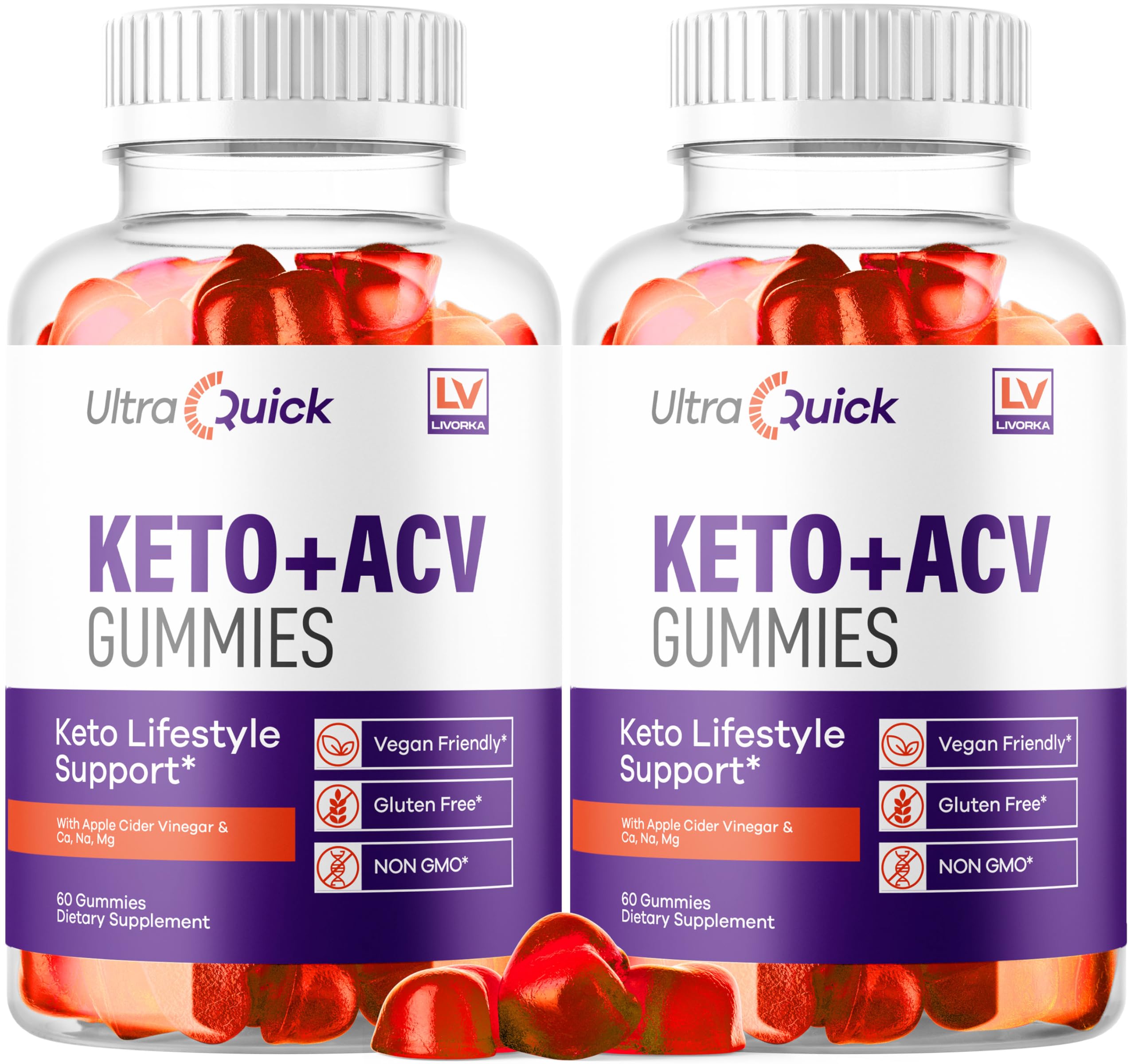 LIVORKA Ultra Quick Keto ACV Gummies bottle front for daily wellness.