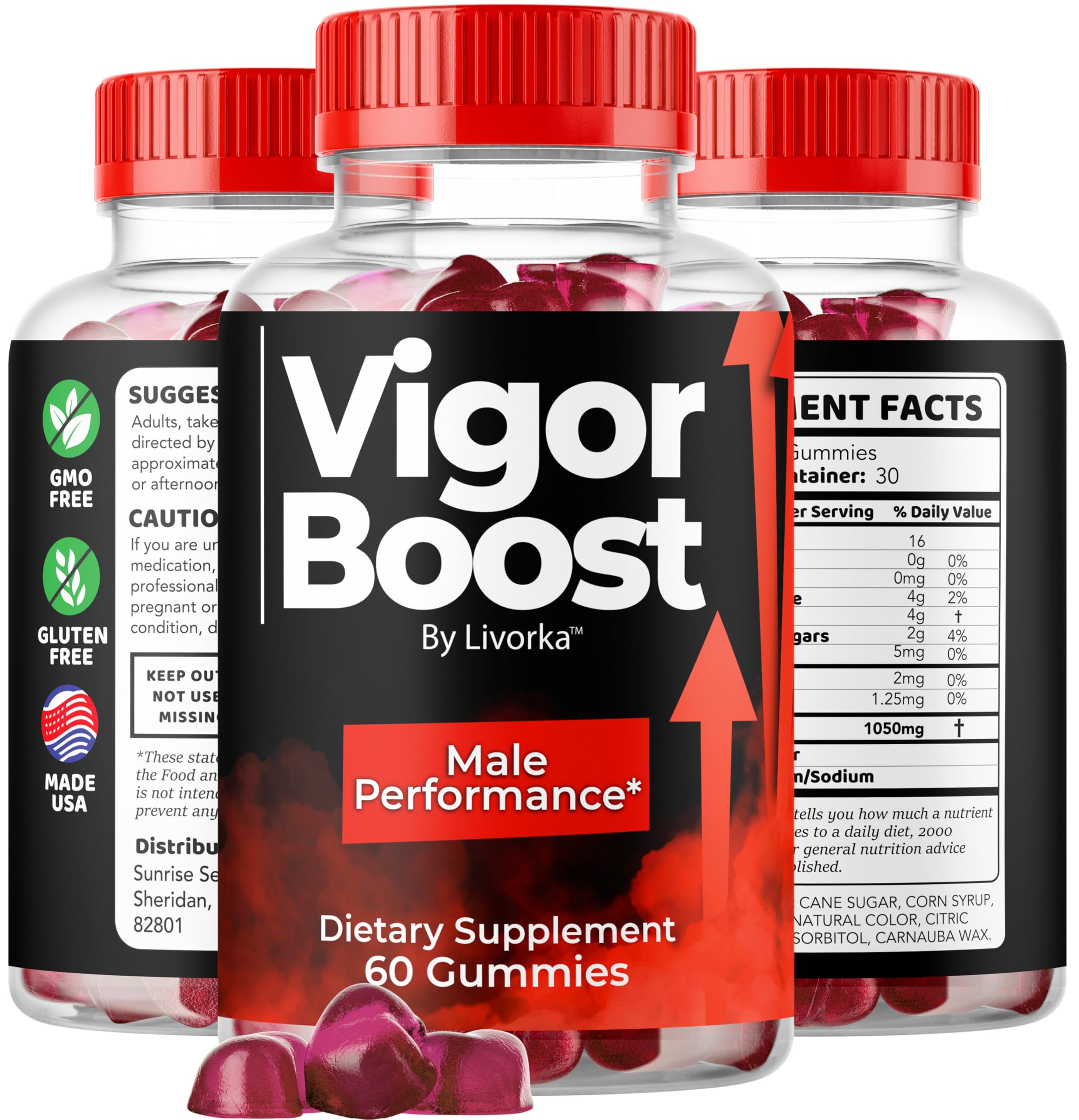 Natural ingredients emphasis on LIVORKA Vigor Boost Gummies for daily routine.