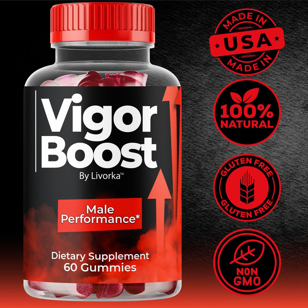 Serving size graphic for LIVORKA Vigor Boost Gummies with daily dose.