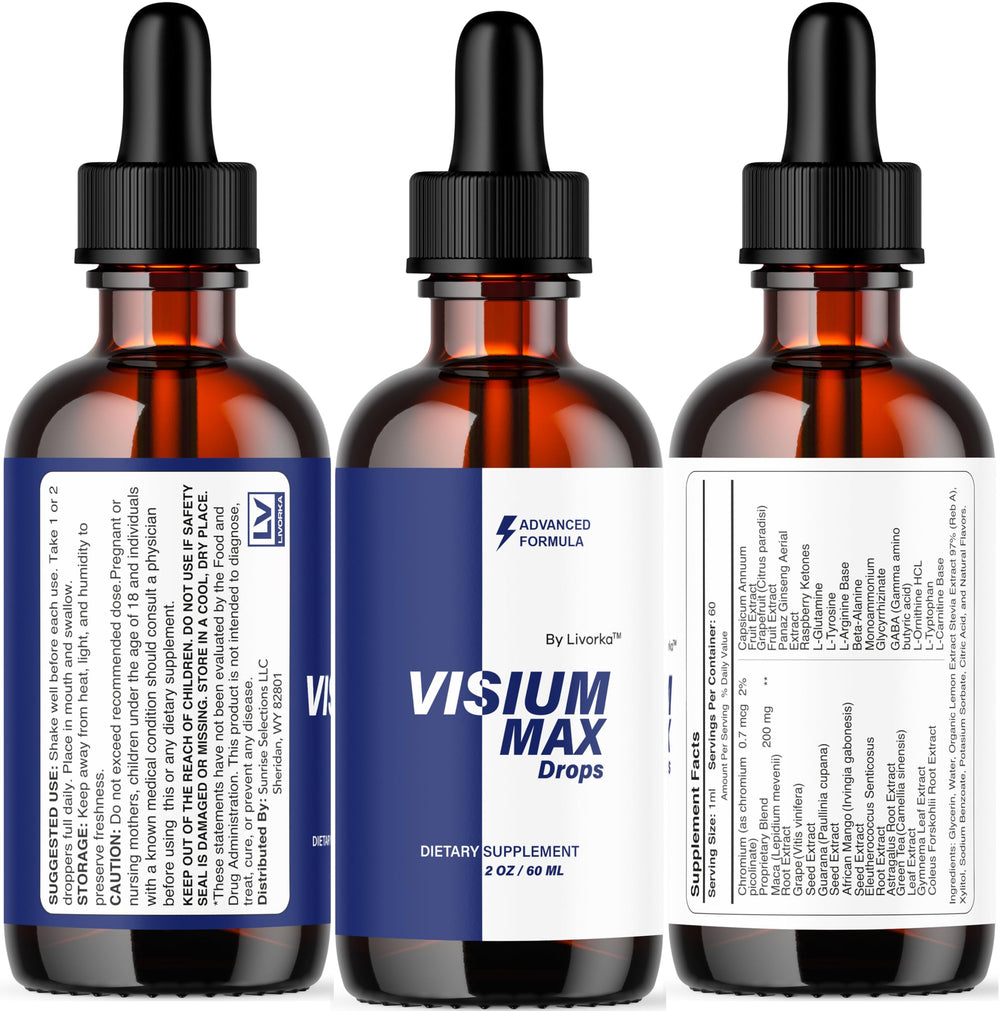LIVORKA Visium Max Drops ingredient science visual highlighting natural components