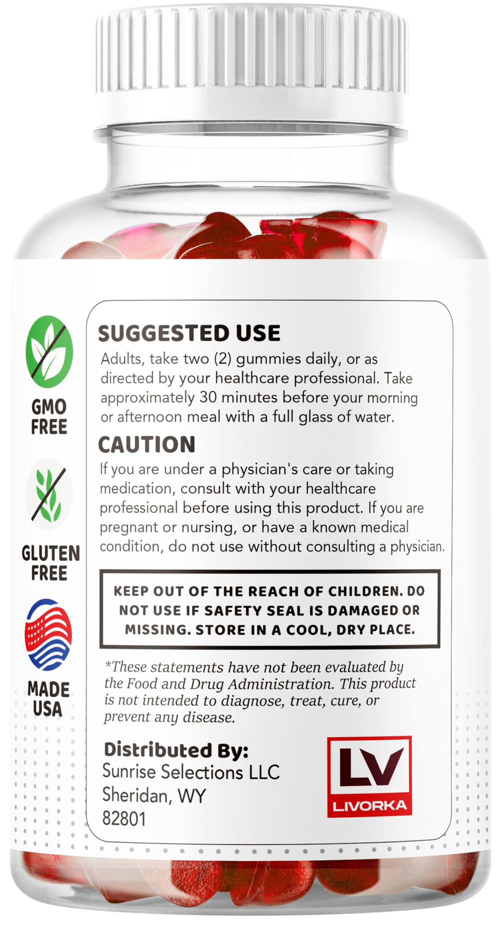LIVORKA Vital Grow XL vegan label—non-GMO, clean formulation