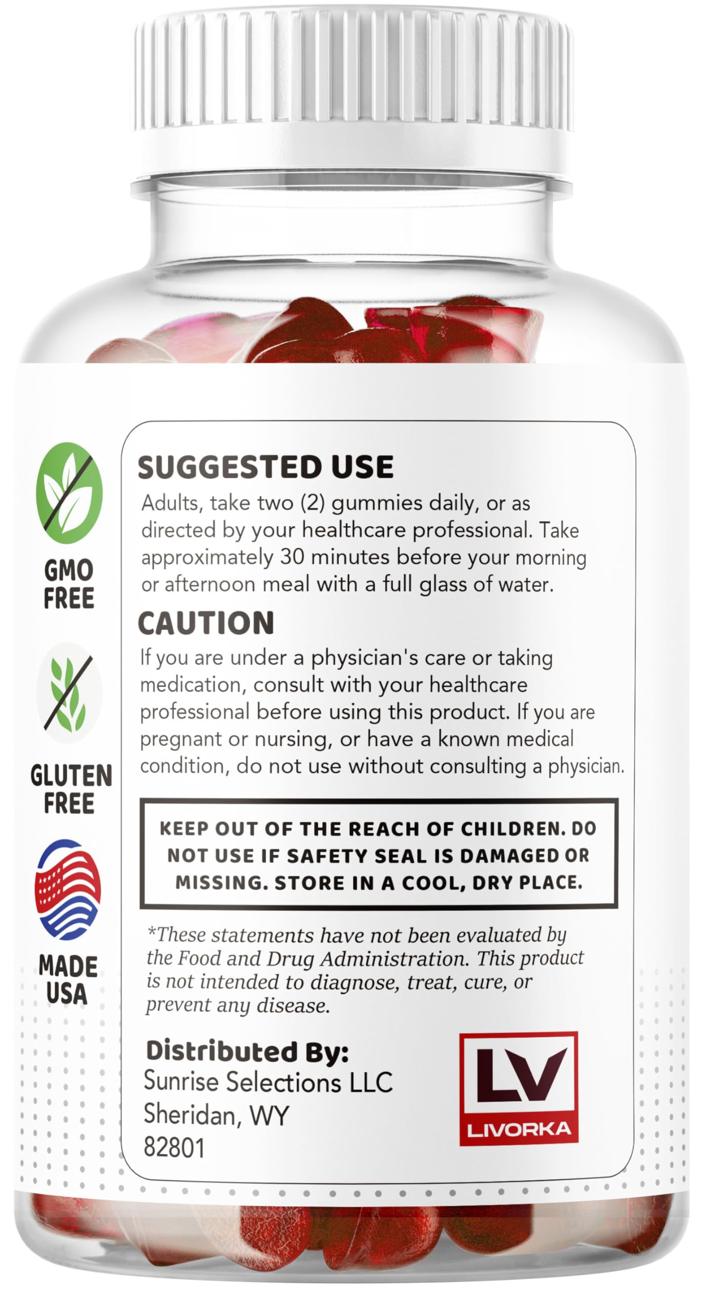 Vegan symbol on LIVORKA Vital Grow XL packaging, plant-based formula.