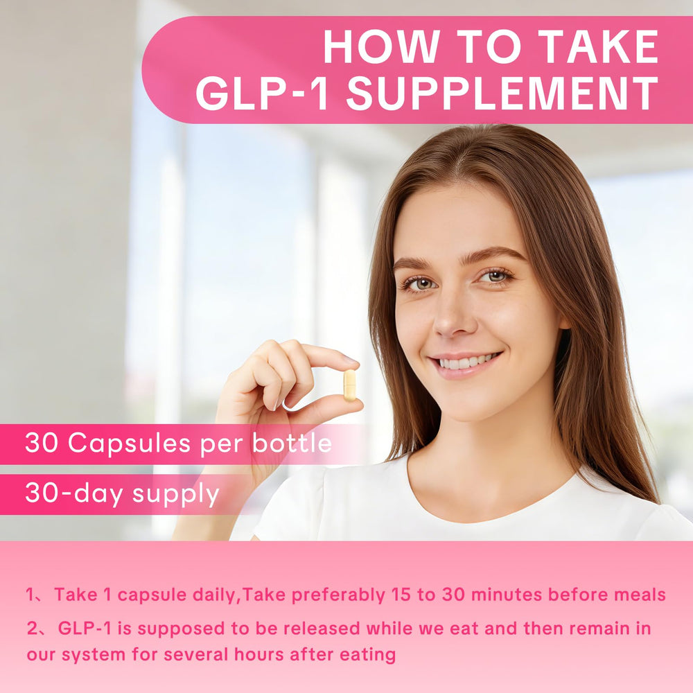 LIYILUXE GLP-1 probiotics bottle illustrating gut health support.