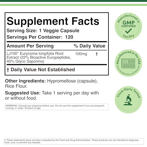 LJ100 standardized extract label showing 40% glycosaponins for potency.