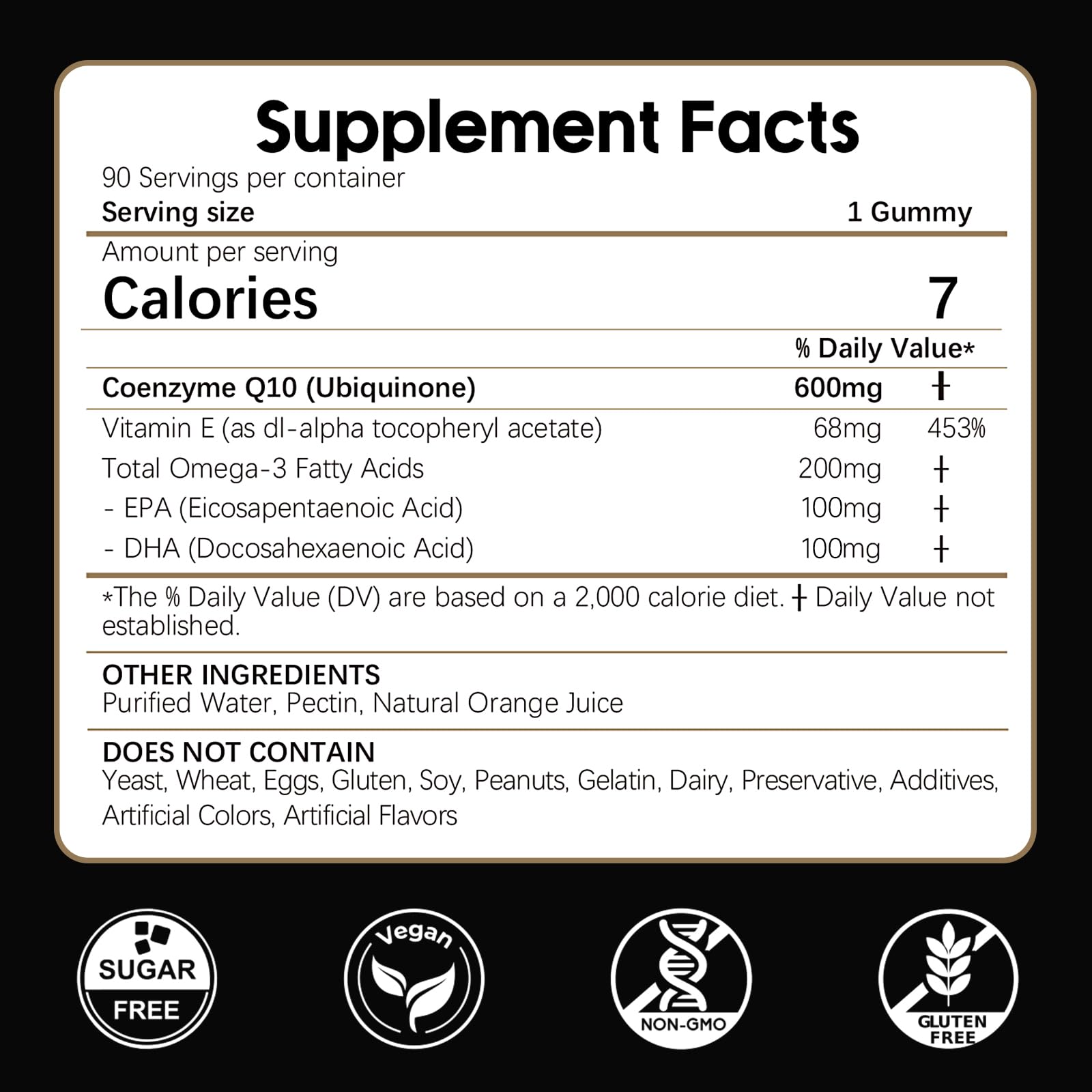 Label highlights omega-3 and vitamin E blend for balanced wellness.