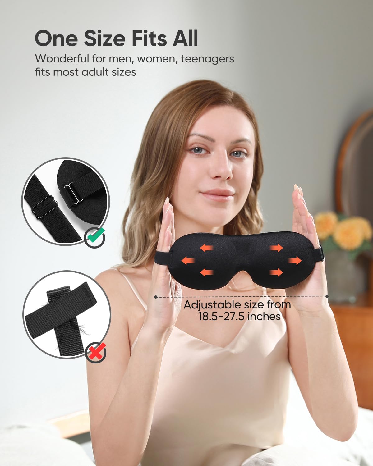 LKY DIGITAL sleep mask suitable for back, side, and stomach sleepers for versatile use