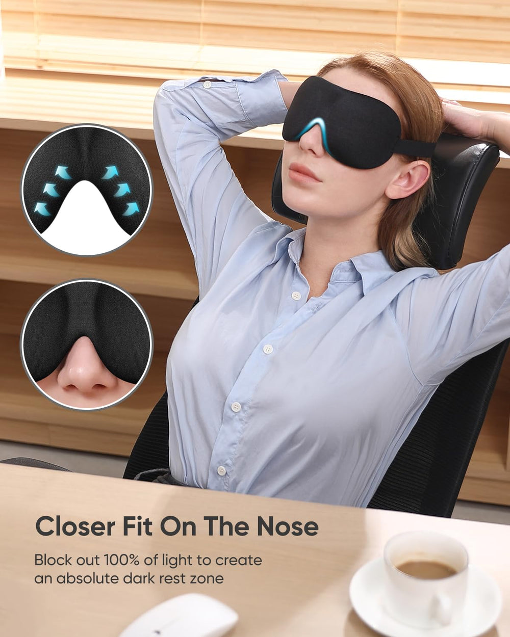 LKY DIGITAL sleep mask no eye pressure design supports blinking and makeup