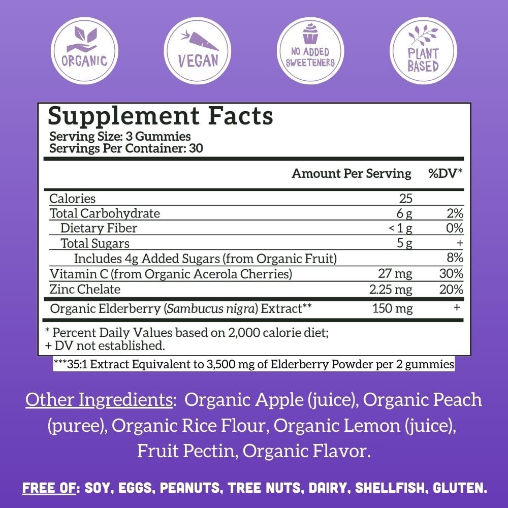 Close-up of Llama Naturals elderberry gummies with fruit flavor appeal