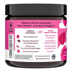 Llama Naturals D3 gummies enjoyed by kids and adults, simple daily boost.