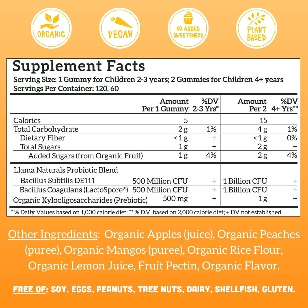 2B CFU probiotic strength icon on package for kid-friendly support