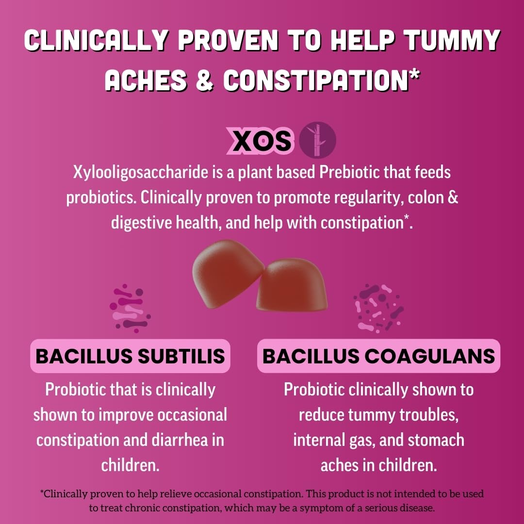 Llama Naturals Kids Probiotic gummies close-up showing mixed berry flavor
