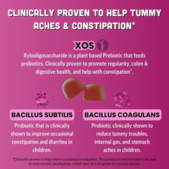 Llama Naturals Kids Probiotic gummies close-up showing mixed berry flavor