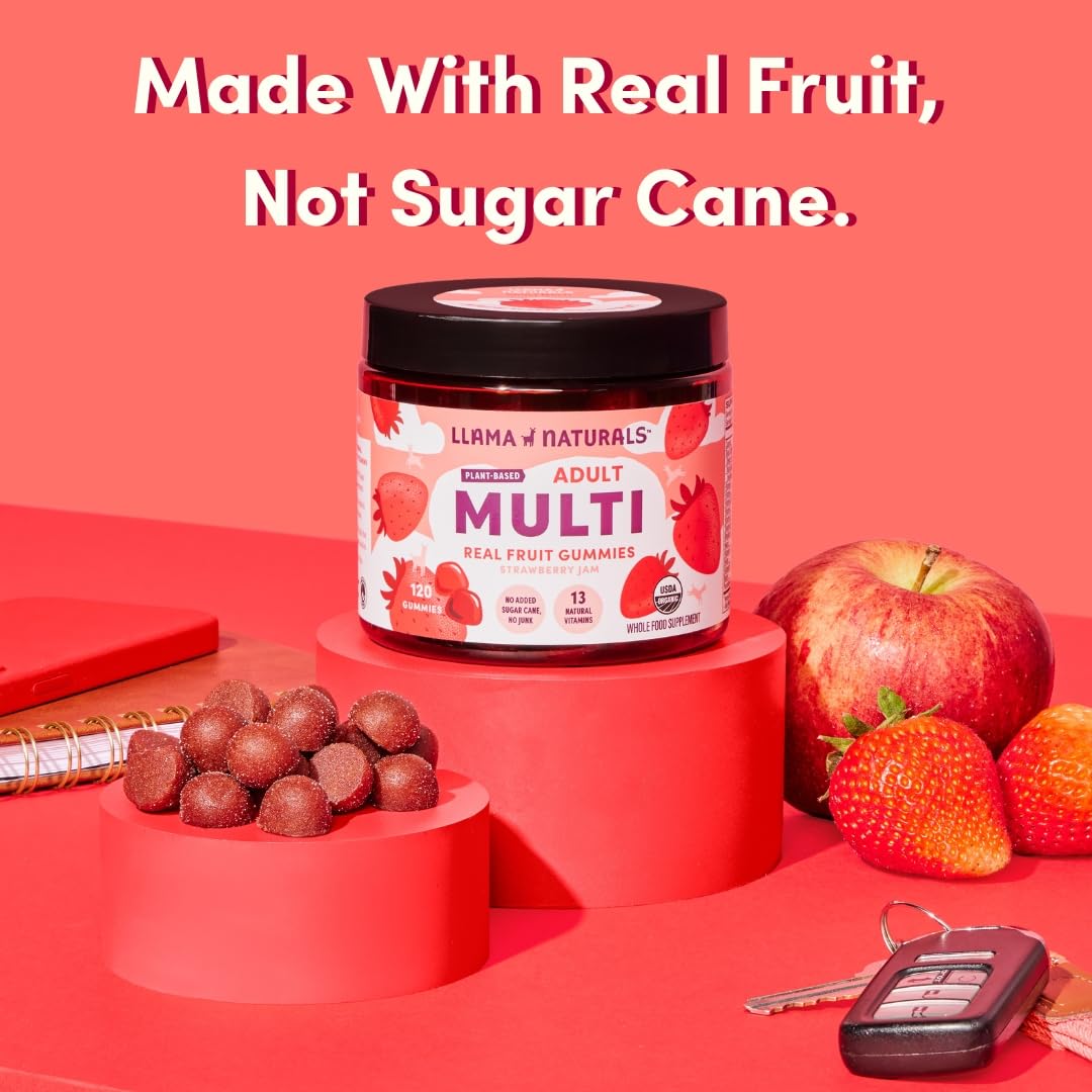 Llama Naturals organic fruit ingredients highlight plant-based nutrition from fruit.