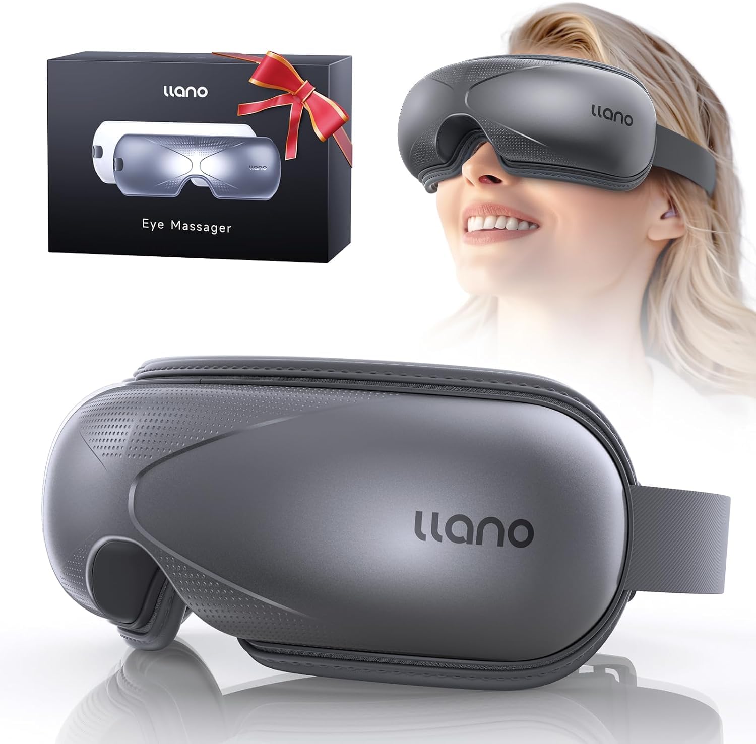 LLANO Eye Massager with Heat quickly warms to 44°C for soothing relief.