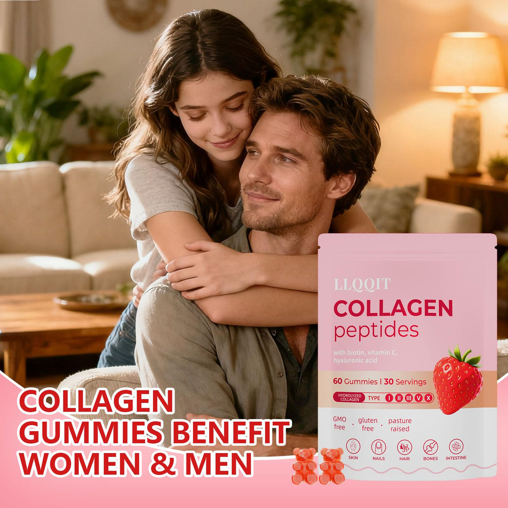 LLQQIT collagen gummies enriched with biotin zinc vitamins C and E