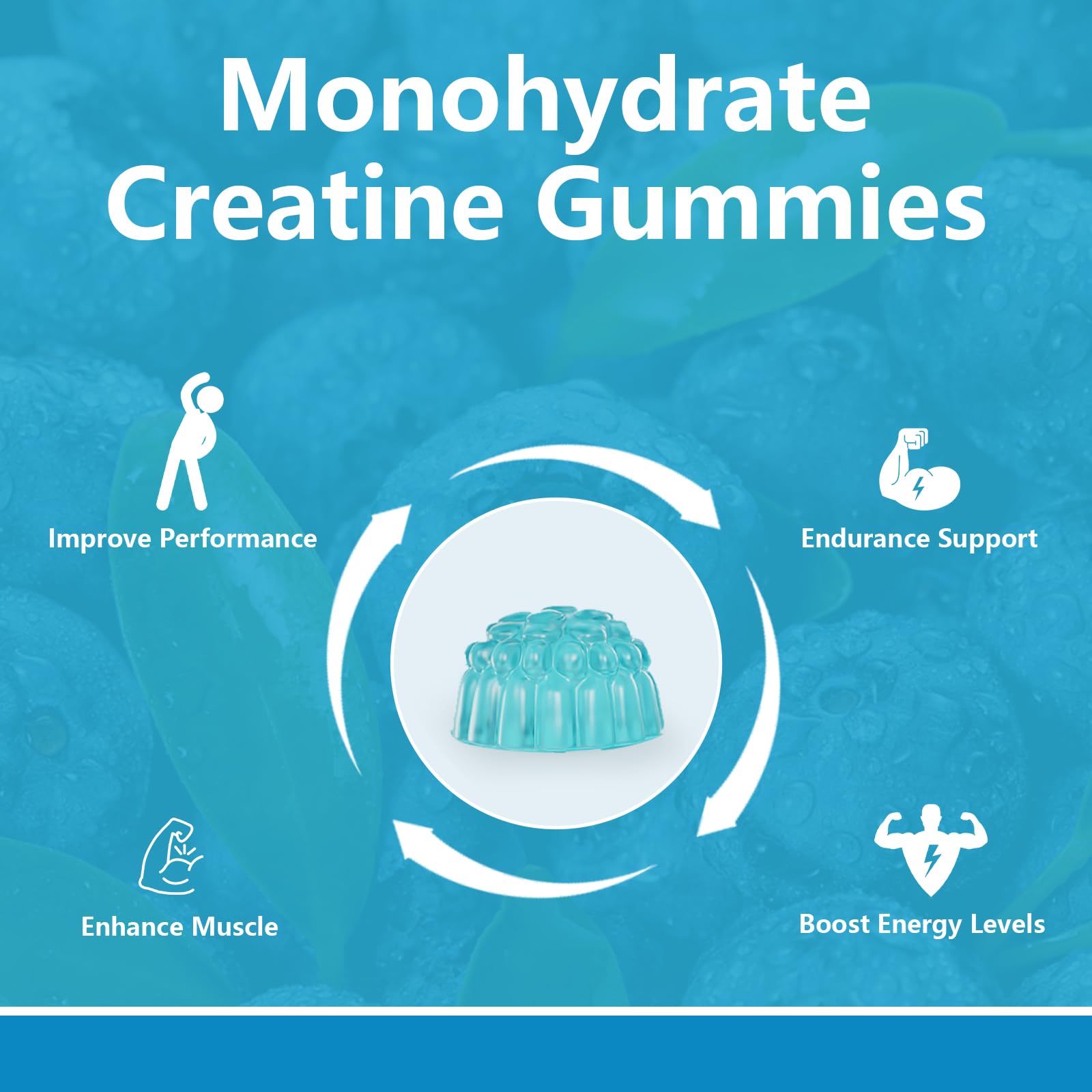 LLQQIT Creatine Monohydrate Gummies deliver 3g per chew for steady energy.