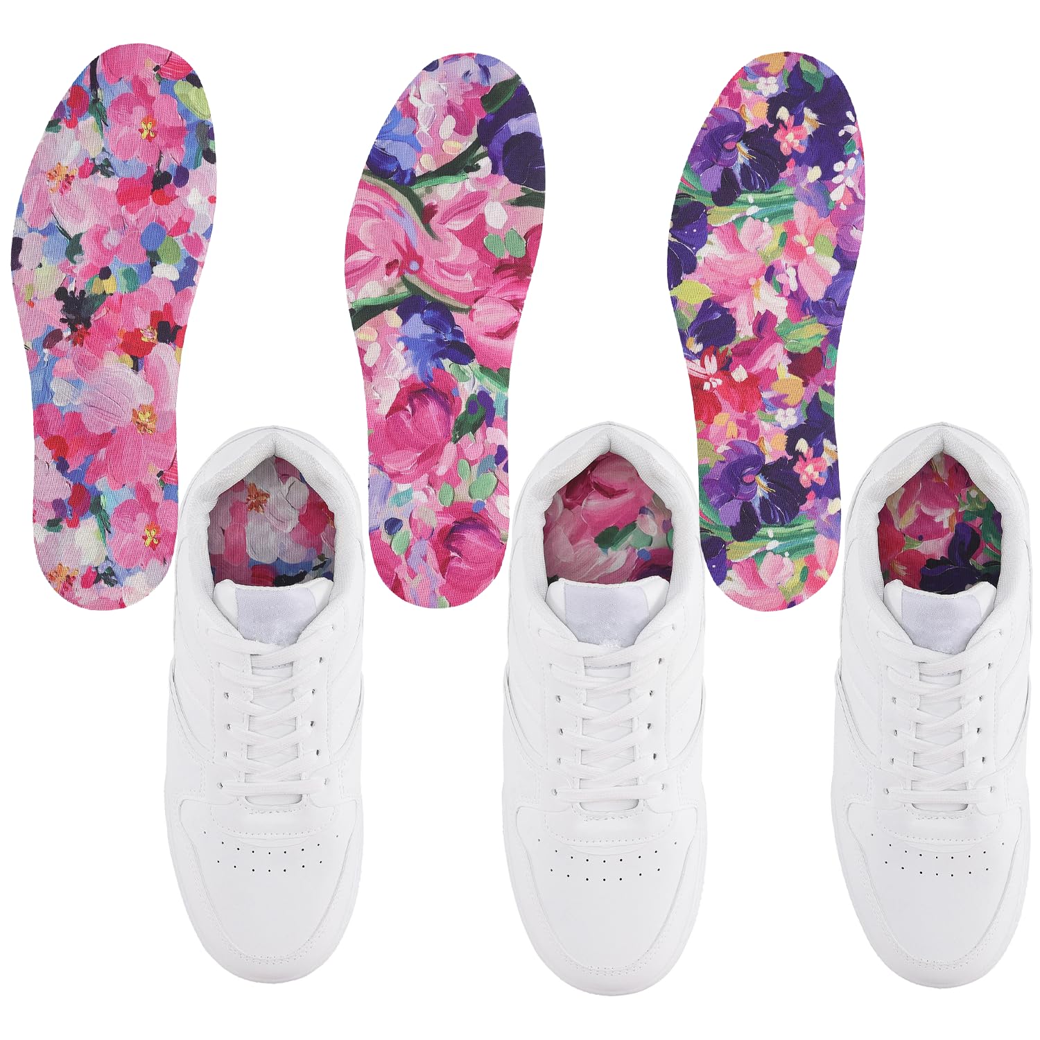 LMHCISO cherry blossom tulip iris no-show insole for breathable all-day comfort