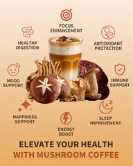 LMKEZHAN Mushroom Coffee sachet packaging offers convenient single-serve preparation.