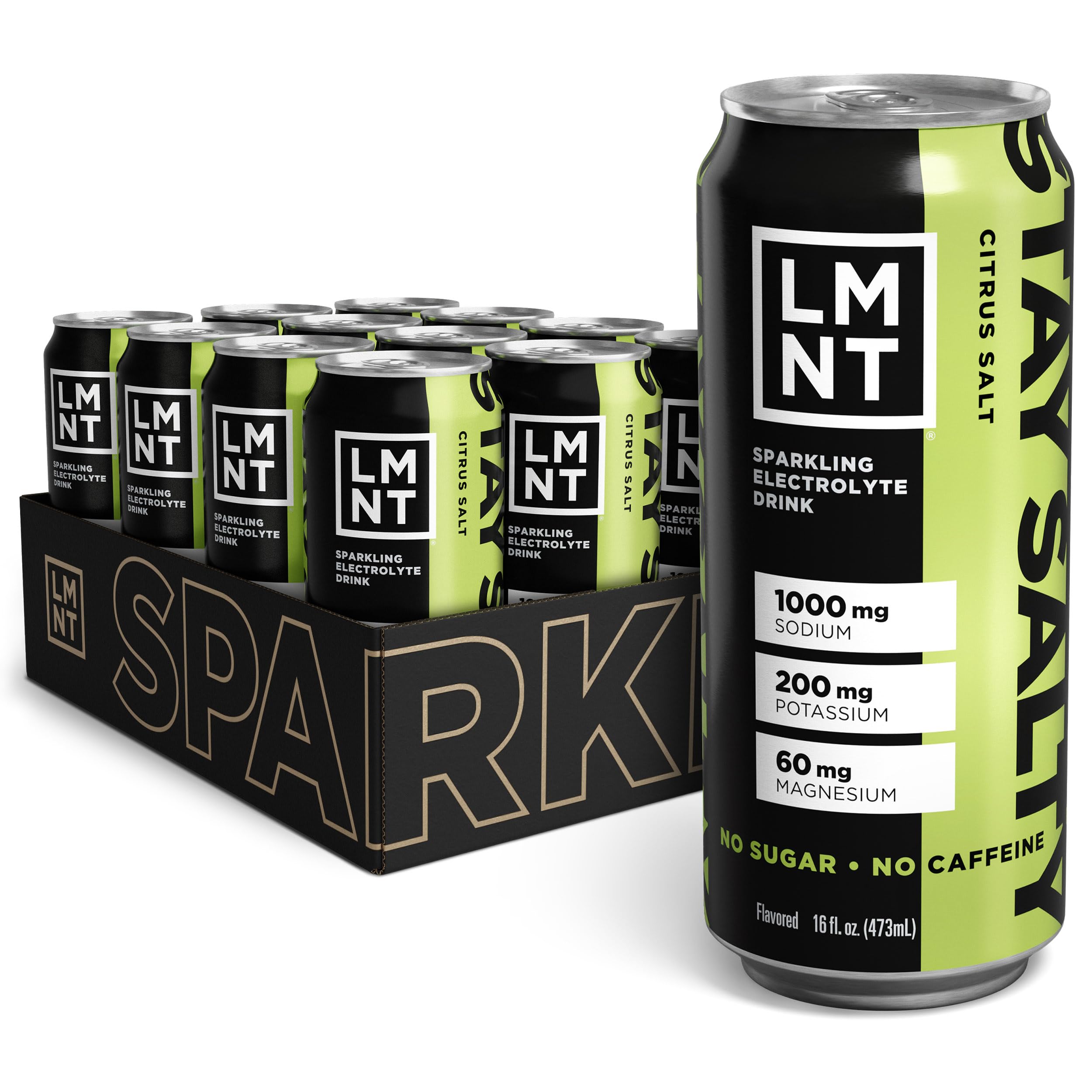 Drink LMNT Sparkling Citrus Salt bottle ready for steady hydration.