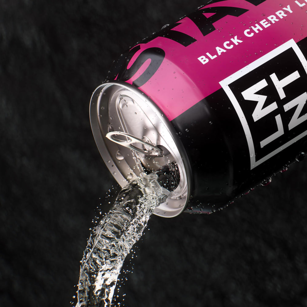 LMNT Sparkling energy hydration scene suggests caffeine-free, steady refreshment.