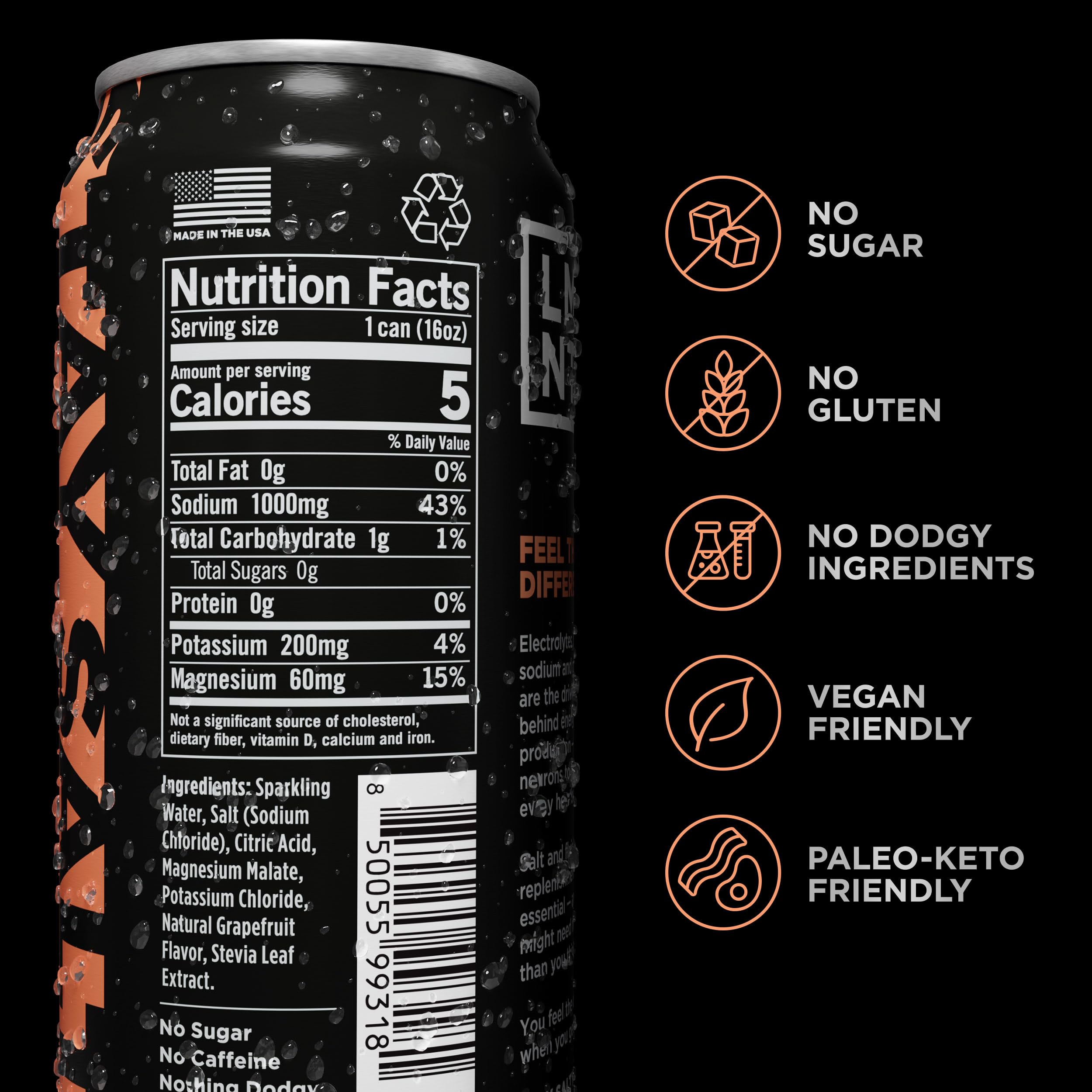 LMNT Sparkling Grapefruit Can ideal for on-the-go hydration.