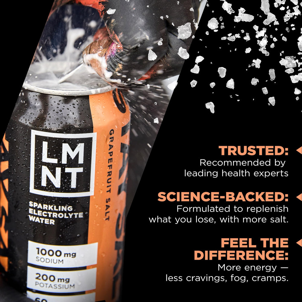LMNT Sparkling Grapefruit Ice Cubes show cooling hydration on hot days.