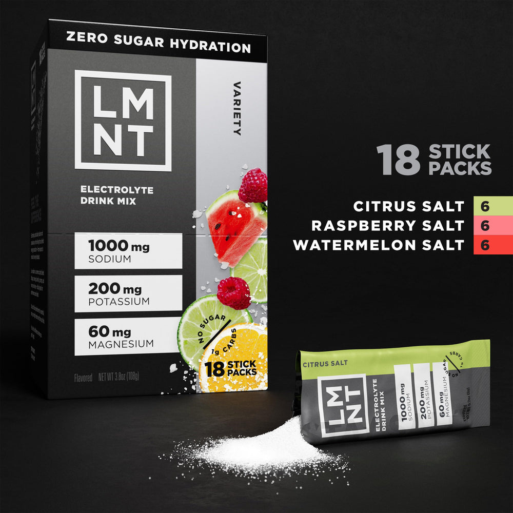 Drink LMNT variety flavor lineup appealing to different tastes and routines.