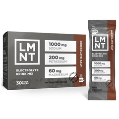LMNT Zero Sugar Hot Chocolate packet front view for a sugar-free cozy treat.
