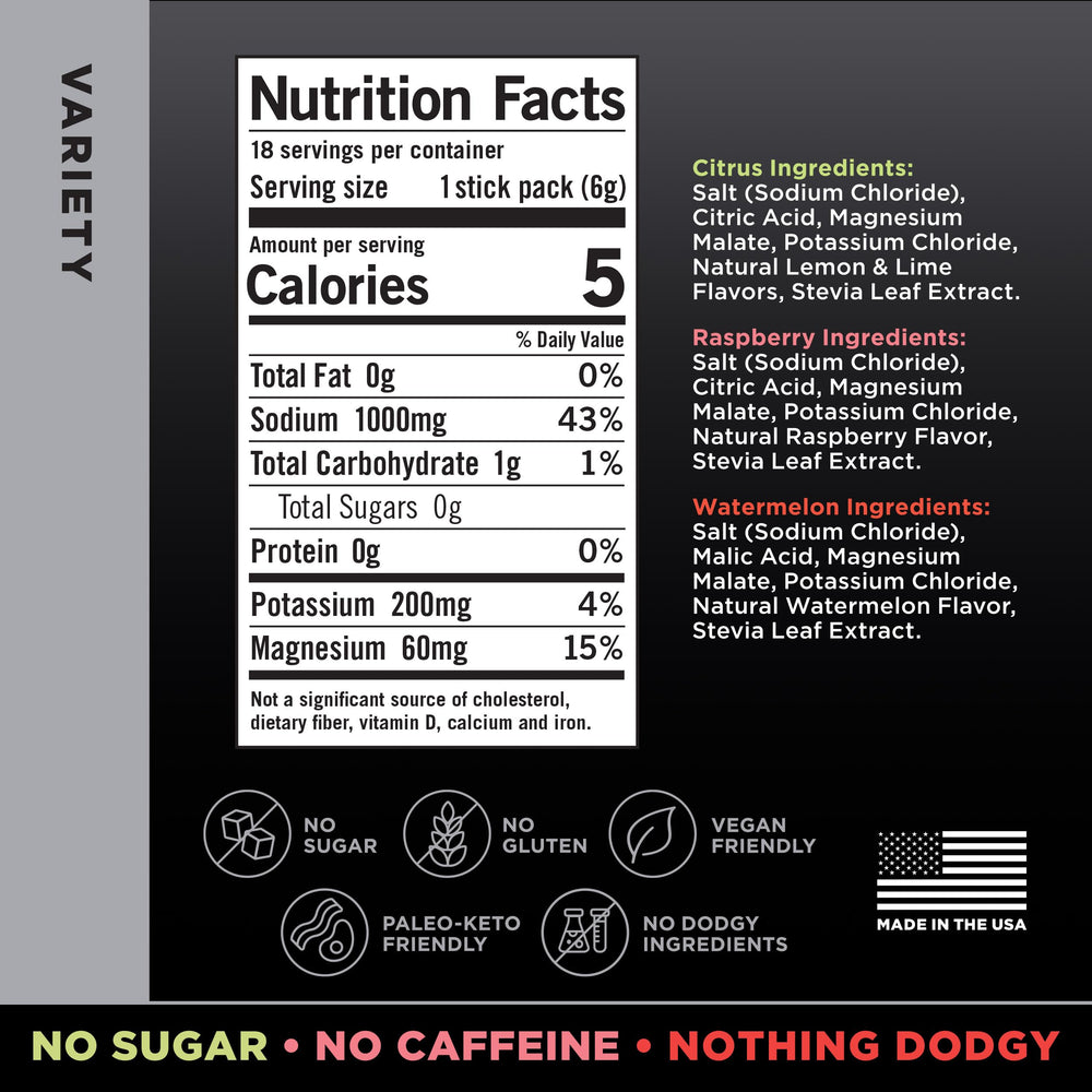 Drink LMNT zero sugar sticks dissolving in water for fast hydration during workouts.