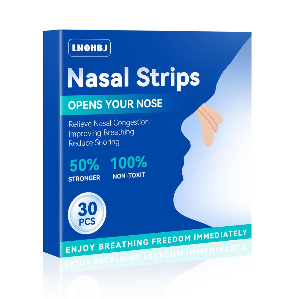 LMOHBJ tiras nasales anti-ronquidos con adhesivo fuerte para dormir sin interrupciones.