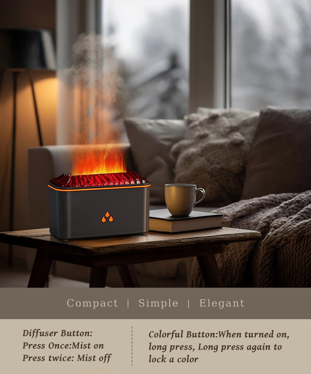 Lmzoka 180ml-capacity diffuser fills rooms with fragrant mist for hours.