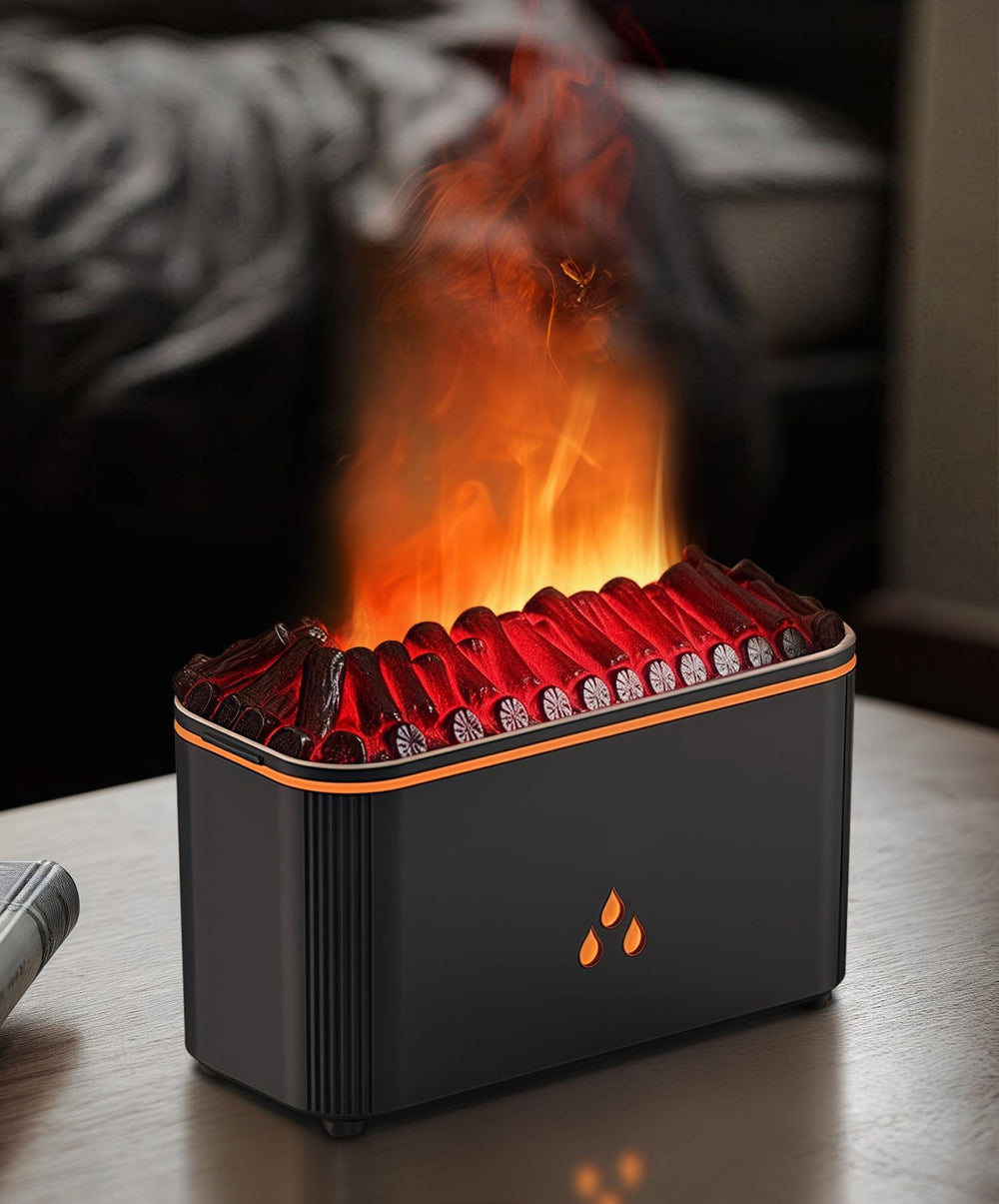 Lmzoka flame-diffuser glow offers cozy ambiance with heat-free relaxation.