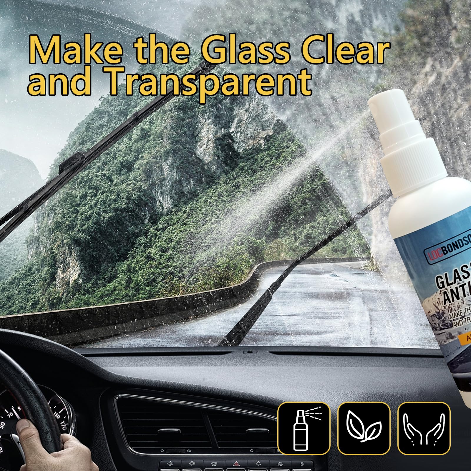 LOCBONDSO anti fog spray with microfiber cloth enabling easy reapplication and cleanup.