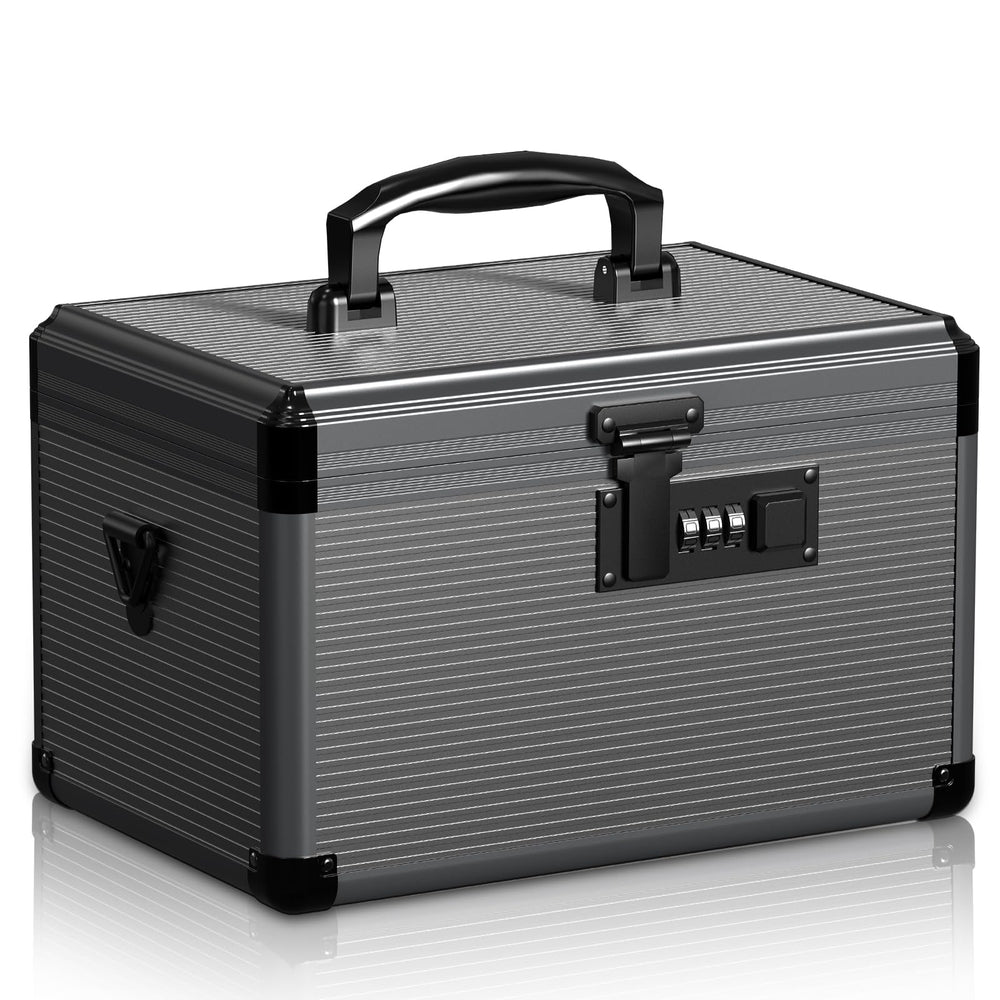 Lockbako medicine lock box with code lock for secure, quick access to meds.