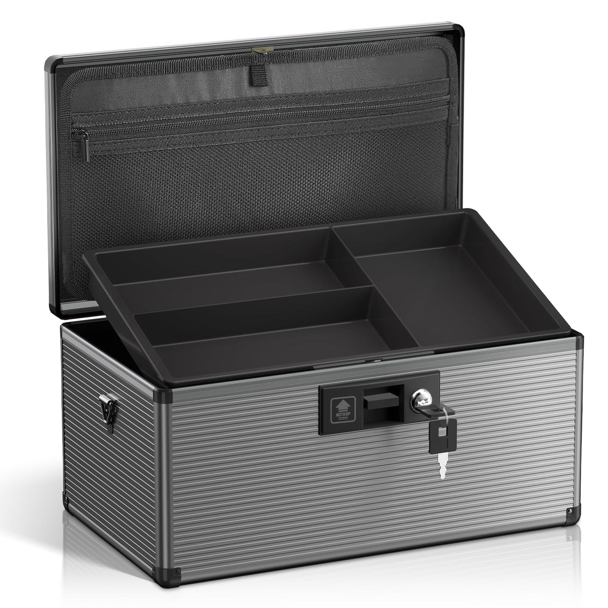 Lockbako medicine lock box front view for secure home storage.